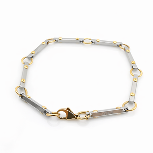 Bracelet Or Jaune 18 Carats & Acier – Bracelet Luxe Contemporain