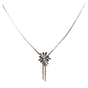Collier ancien en or blanc 18 carats saphirs et diamants