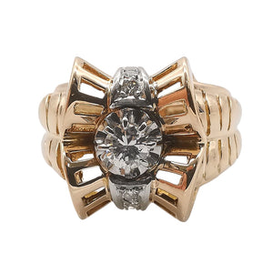 Tankring aus 18 Karat Roségold, Platin und Diamanten – 0,36 ct