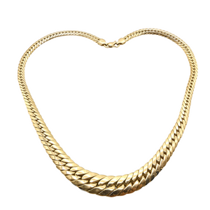 Collier maille anglaise en or jaune 18 carats en chute 42 cm