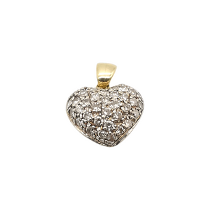 1.14 ct Diamond Pavé Heart Pendant in 18K Gold