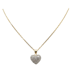 Collier cœur diamants 1,14 ct en or jaune 18 carats – 45 cm