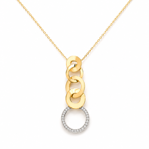 Collier Pendant en Or 18 Carats et Diamants 0,14 ct