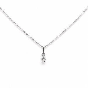 Collier Solitaire Diamant Or Blanc 18 Carats