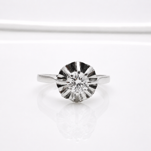 Bague Solitaire Diamant 0,33 ct en Or Blanc 18 Carats