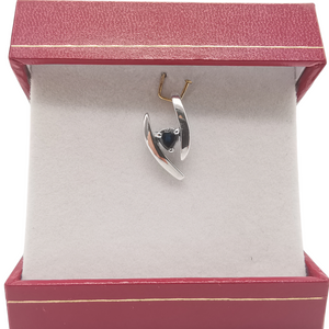 BALMAIN Pendant in 18-Carat White Gold and Sapphire – Signed Jewelry