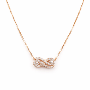 Collier Guérin Infini en Or Rose 18 Carats et Diamants 0,38 ct