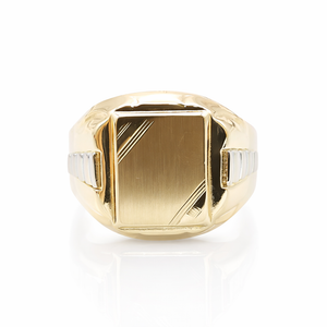 Bague chevalière en or jaune 18 carats