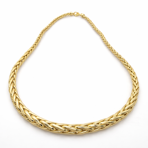 Collier maille palmier en chute en or jaune 18 carats