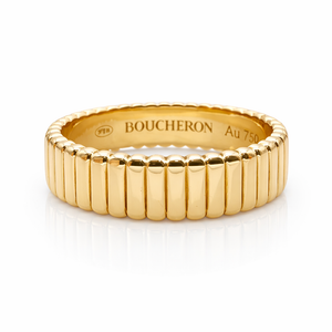 Boucheron Grosgrain 18K Yellow Gold Wedding Band – Size 56