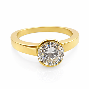 Bague Solitaire Diamant Certifié HRD 1,15 ct en Or Jaune 18 Carats