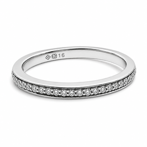 18-karat white gold half-eternity ring – 26 diamonds 0.26 ct