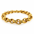 Bracelet en or jaune 18 carats à maillons doubles entrelacés, vue en perspective