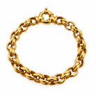 Bracelet en or jaune 750 à mailles doubles, vue circulaire montrant le fermoir