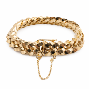 Bracelet maille forçat en or jaune 18 carats