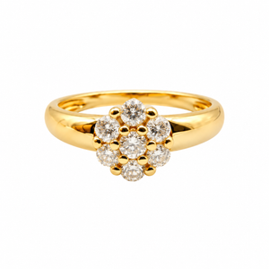 Antique 18k Yellow Gold and Diamond Cluster Ring – 0.52 ct