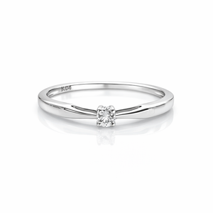 Bague Solitaire Diamant Or Blanc 18 Carats – 0,04 ct