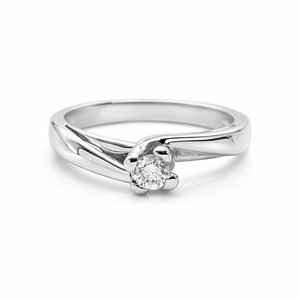 Bague Solitaire Diamant 0,15 ct en Or Blanc 18 Carats