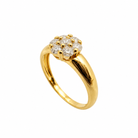 Bague ancienne en or jaune sertie de diamants – vue latérale
