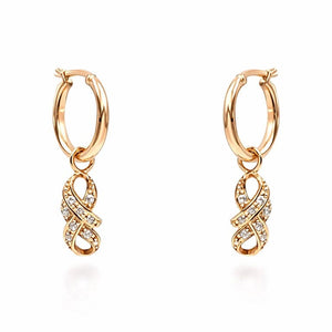 Boucles d’Oreilles en Or Rose 18 Carats et Diamants Naturels 0,16 Ct