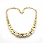 Collier maille haricot doublée en chute en or deux tons 18 carats