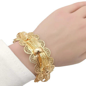 Bracelet oriental filigrane or jaune