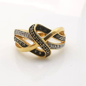 Bague Diamants Or Jaune 18 Carats Design Entrelacé