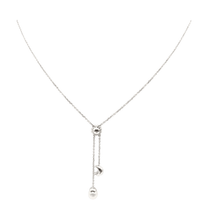 Collier Perle et Lune en Or Blanc 18 Carats