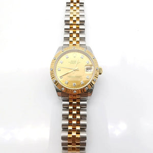 Rolex Datejust 31 Or Jaune 18 Carats Acier Diamants Réf. 178313