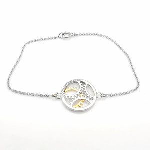 Bracelet Art Déco Or Blanc et Or Rose 18 Carats Diamants