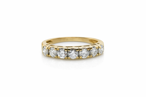 Bague Demi Alliance Diamants 1,05 ct Or Jaune 18 Carats
